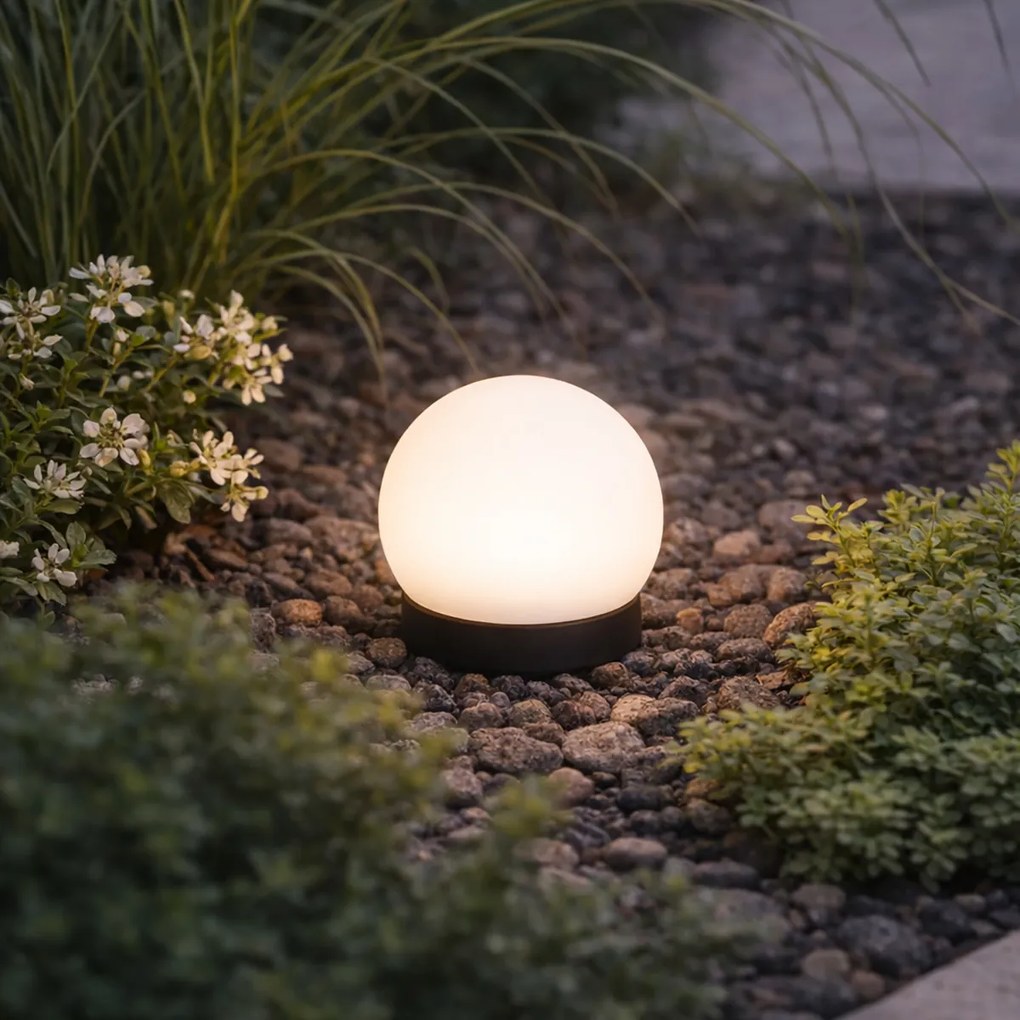 Модерна външна лампа 12V бяла 12cm вкл. LED IP65 - Voltaire Luno