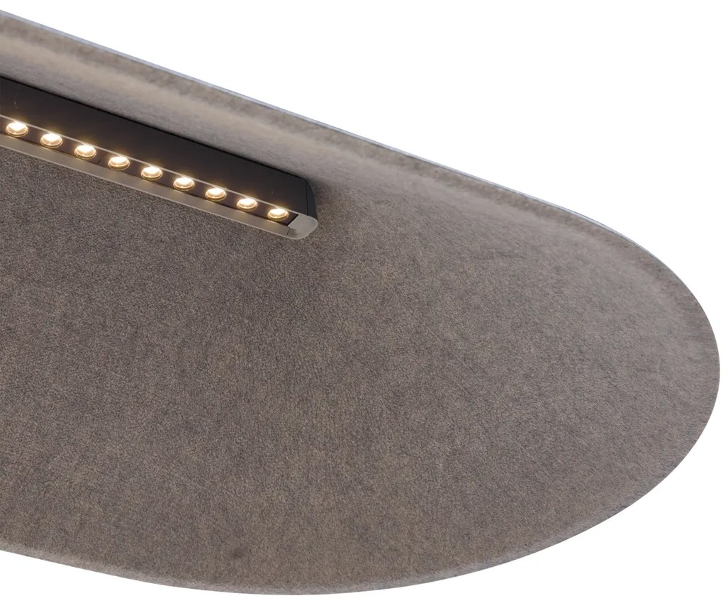 Модерен висящ лампион черен със сив интериор вкл. LED 3-степенно димируем - Dani