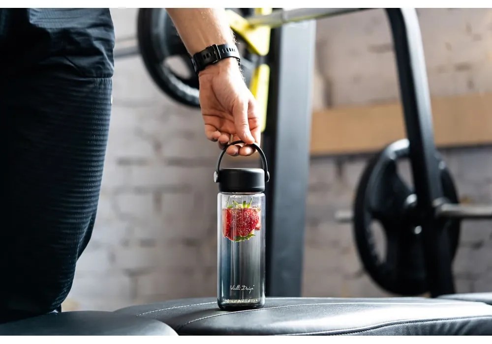 Черна стъклена бутилка 350 ml Fuori – Vialli Design