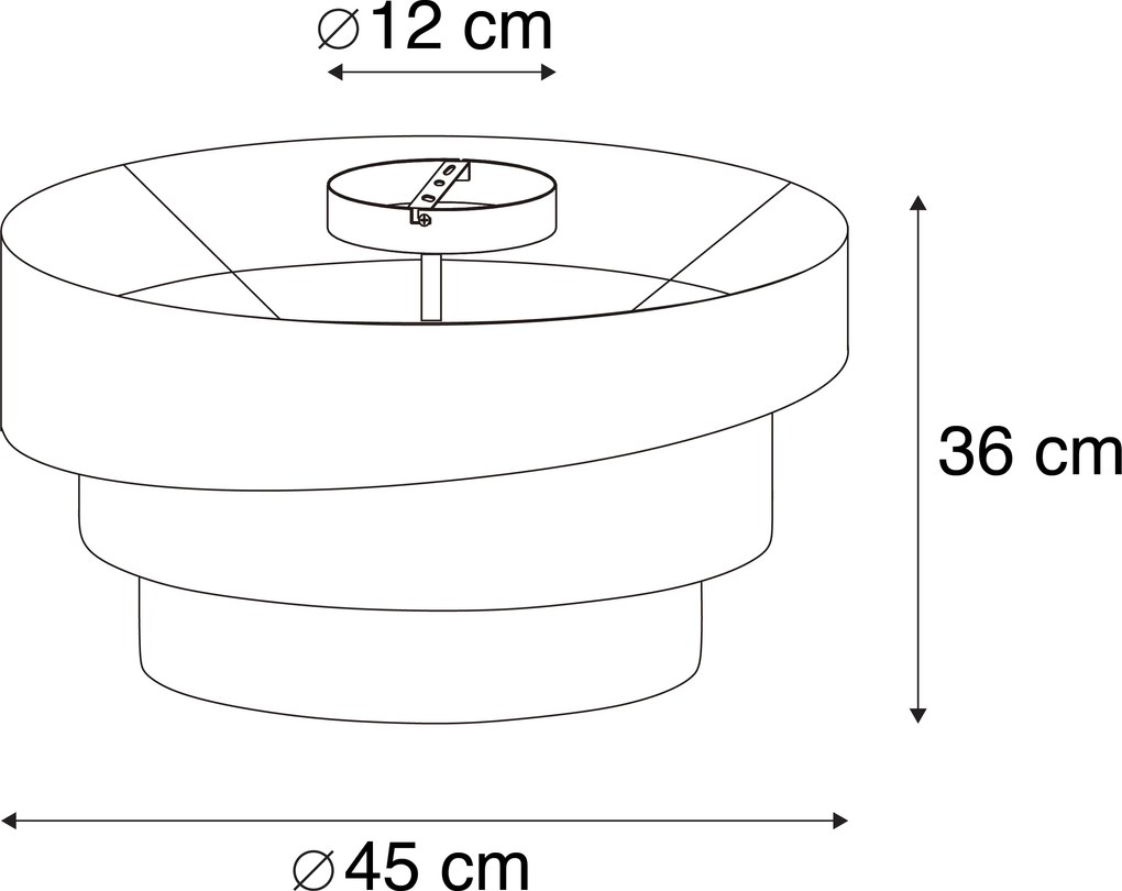 Модерна таванна лампа кафява 45 см 3-светлина - Drum Trio