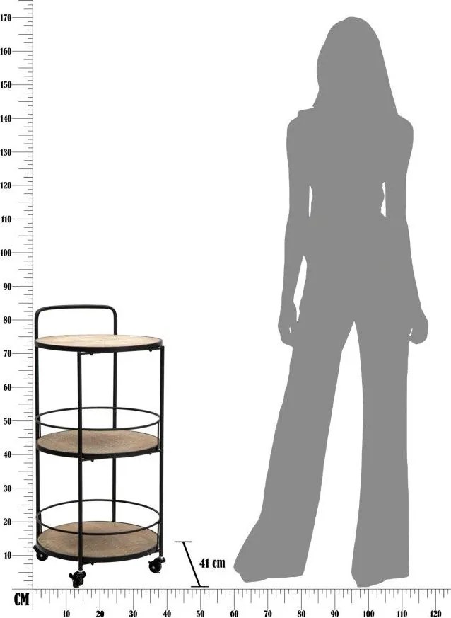 Метална маса за сервиране на колелца 41,5x40 cm Arex – Mauro Ferretti