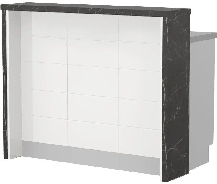 Островна кухненска пейка Hudson-Length: 120 cm.-White-Black Stone