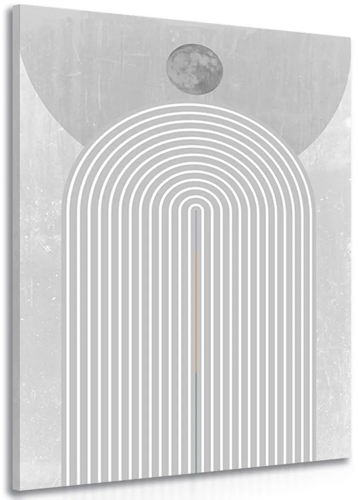 Картина на платно – Модерна сива дъга Mid-Century