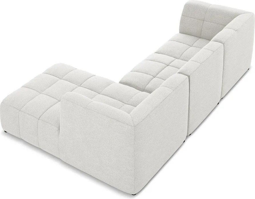 Бял ъглов диван от прежда с примки от букле (десен ъгъл) Aloha – Makamii