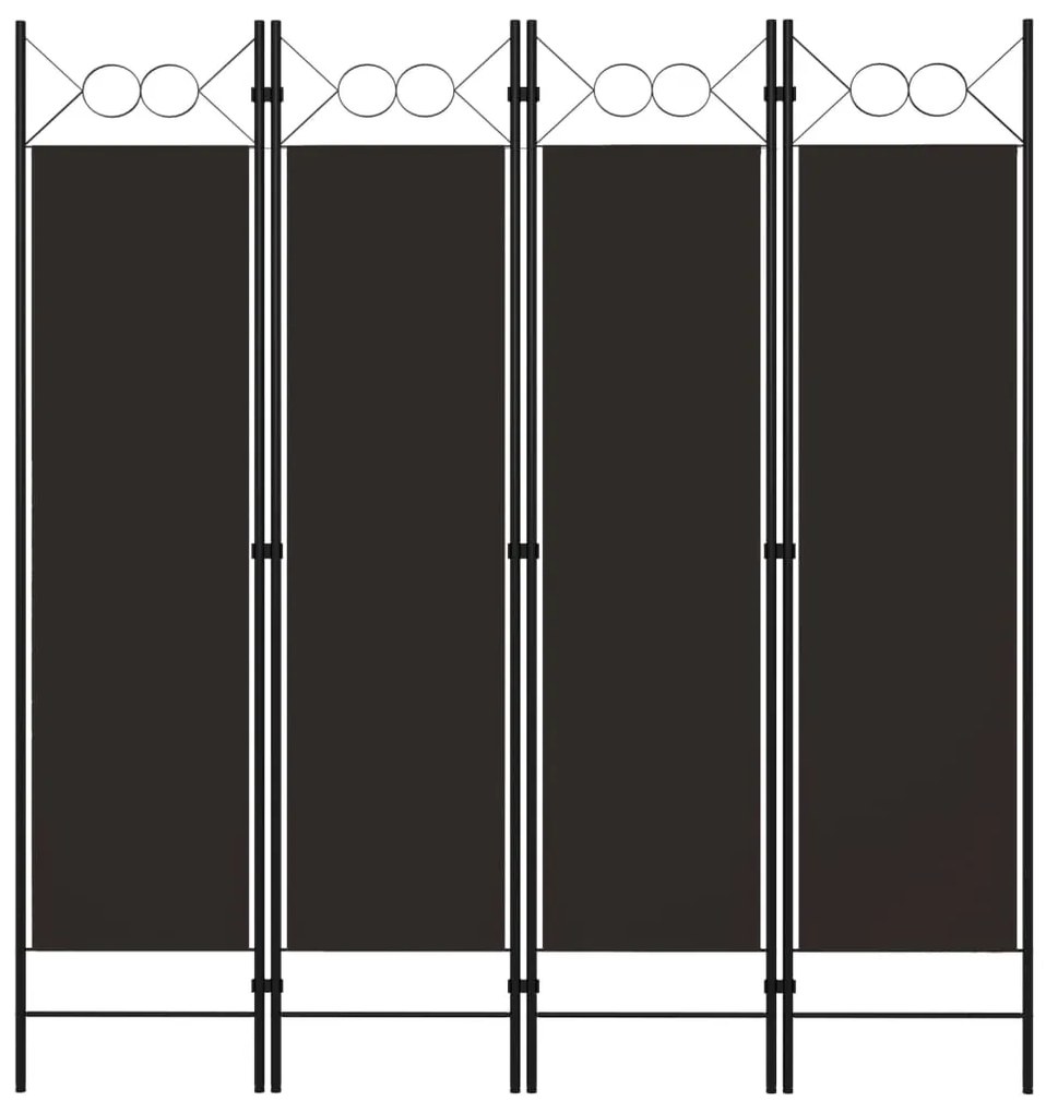 320703 vidaXL Параван за стая, 4 панела, кафяв, 160x180 см