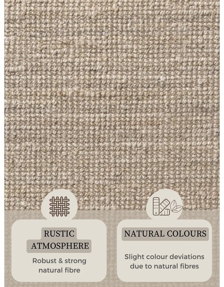 Кремав кръгъл килим от юта ø 200 cm Bouclé Jaipur – Hanse Home