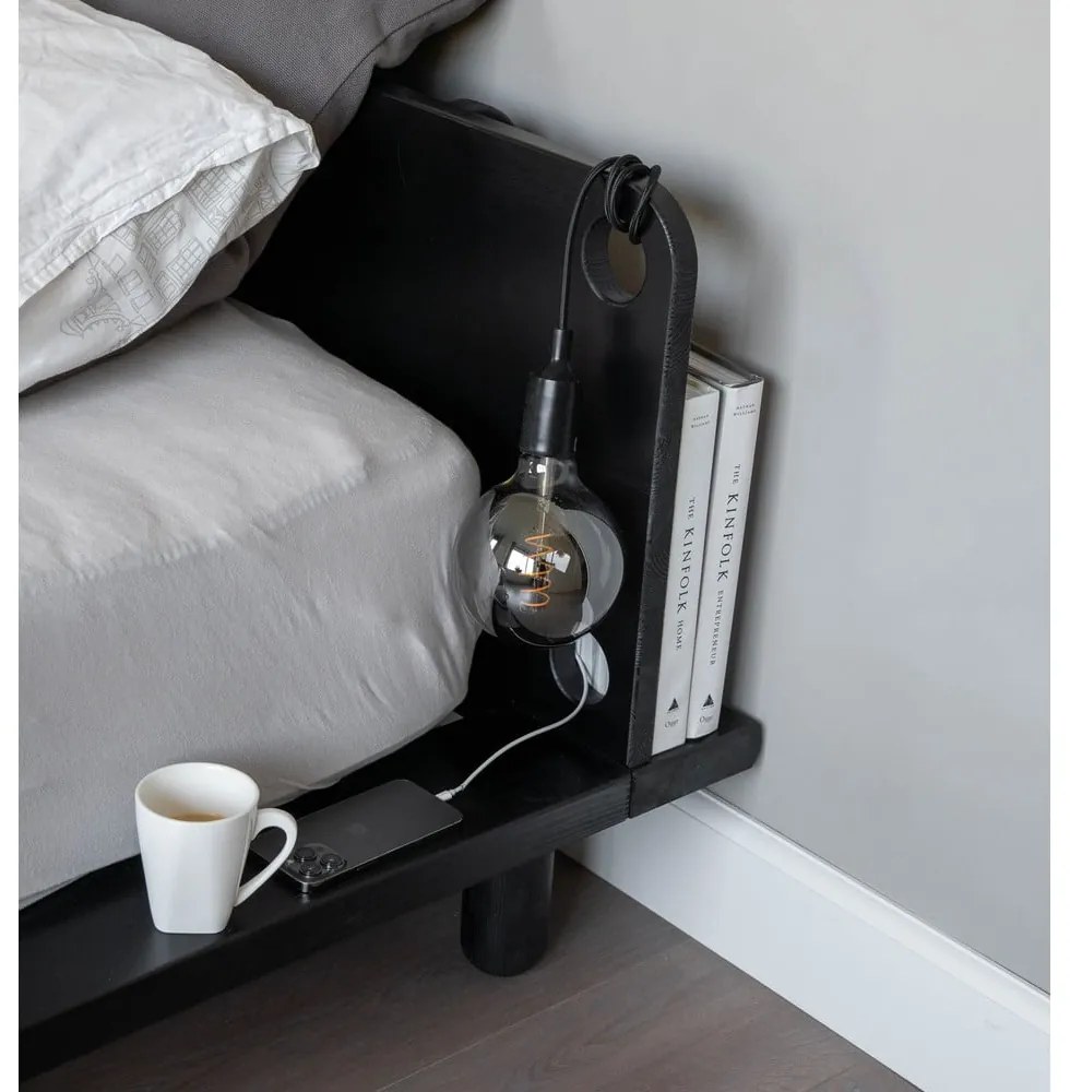 Черно борово двойно легло с решетка 140x200 cm Peek - Karup Design