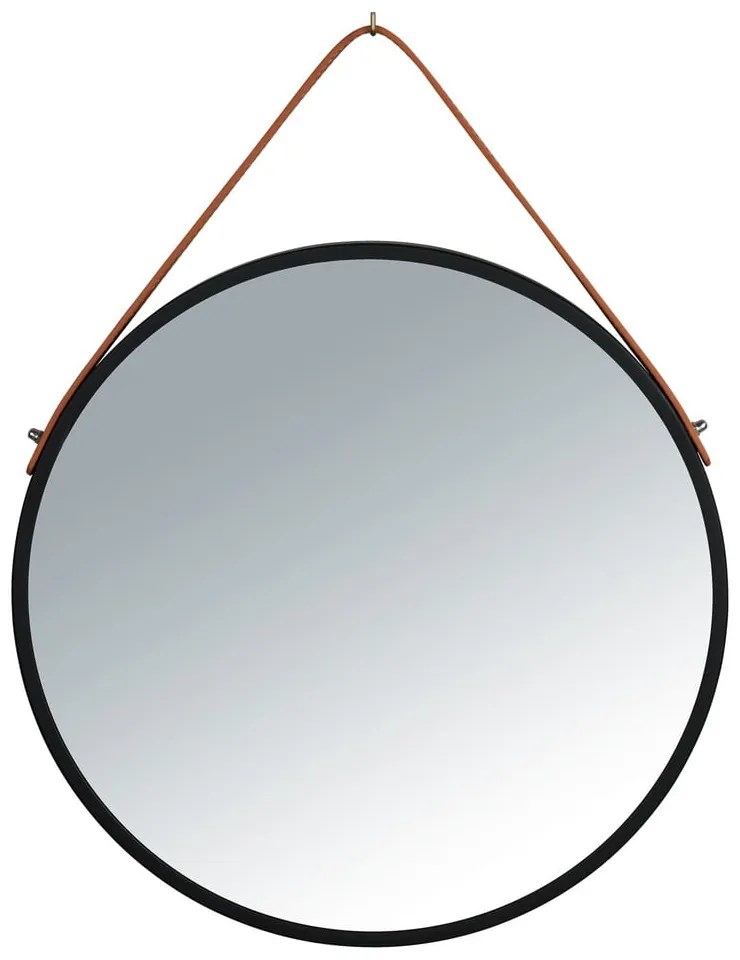 Черно огледало за окачване, ø 40 cm Borrone - Wenko