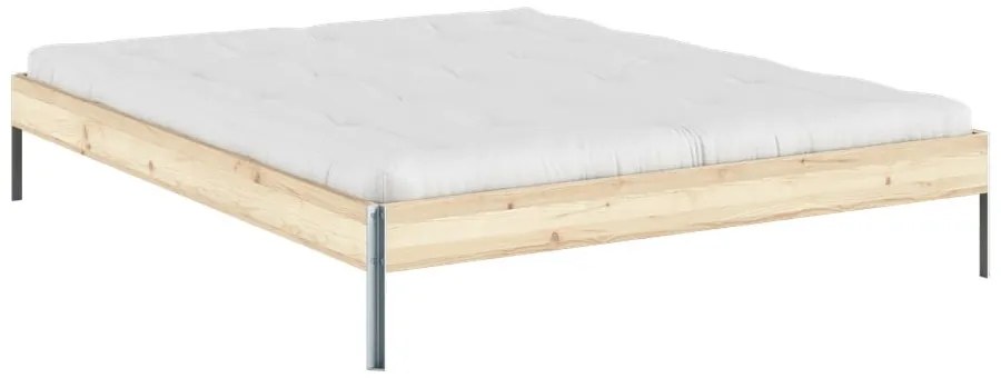Двойно легло от масивен бор с включена подматрачна рамка в естествен цвят 160x200 cm Core – Karup Design