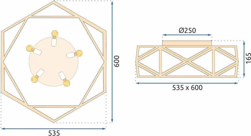 Плафон 60cm APP1240-C Gold
