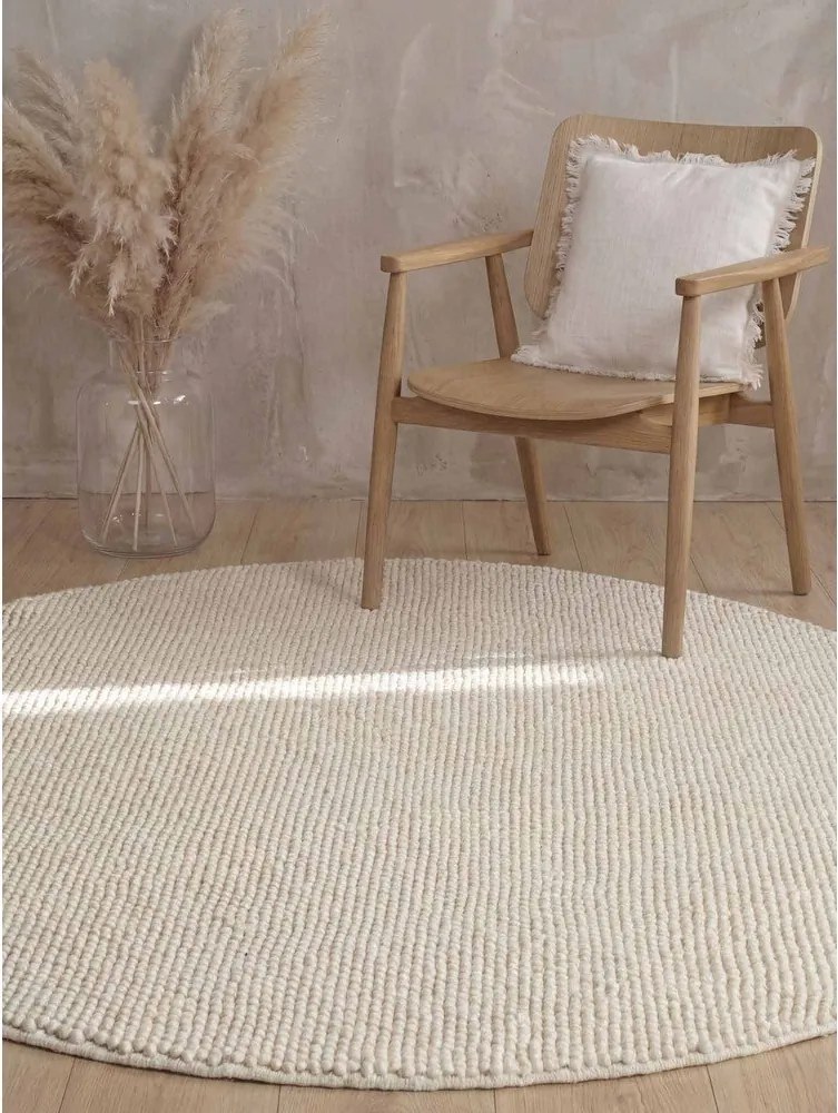 Кремав ръчно изработен вълнен кръгъл килим ø 200 cm Richmond Diana – Ted Baker