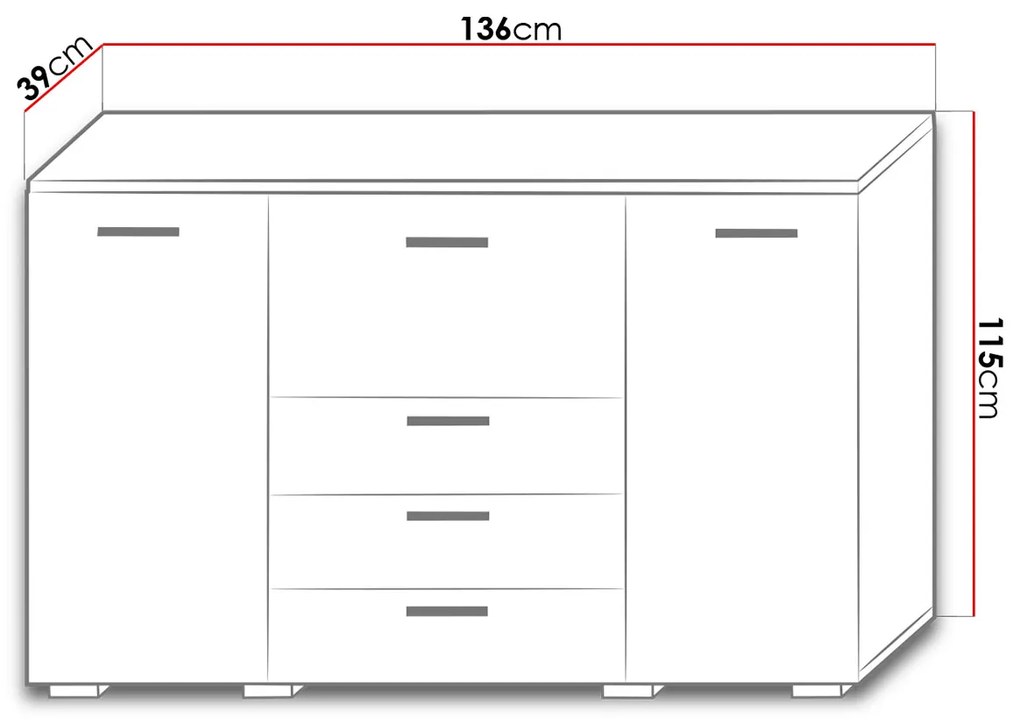 Бюфет Bari-White-Mauro