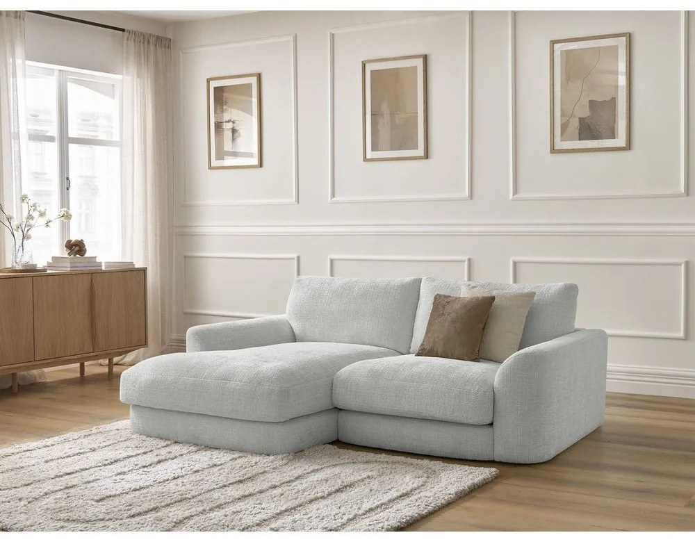 Светлосив шенилов ъглов диван (ляв ъгъл) Leonore – Bobochic Paris
