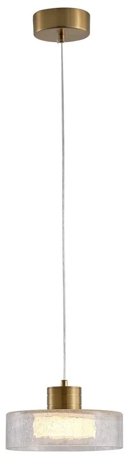 LED Пендел LED/8W/230V 3000K златист/прозрачен Ø 20 см