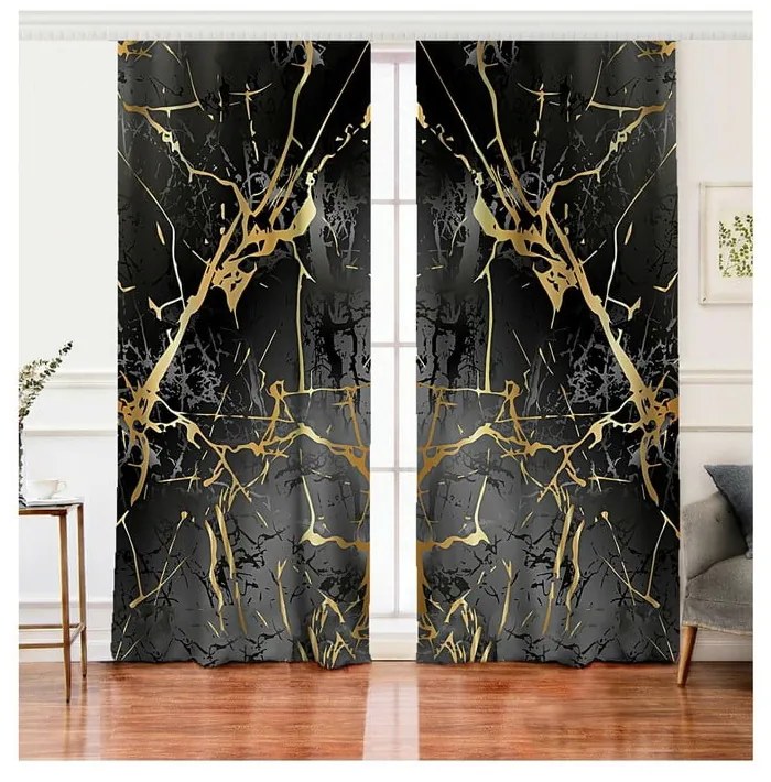 Завеси в черно и златно в комплект от 2 броя 140x260 cm - Mila Home