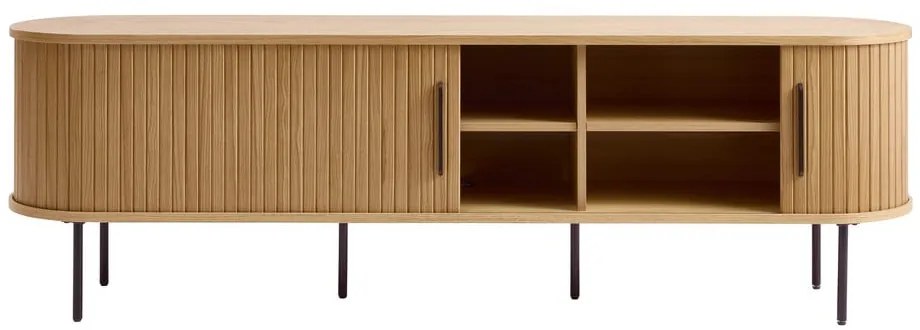 Масичка за телевизор с дъбов декор в естествен цвят 56x180 cm Nola - Unique Furniture