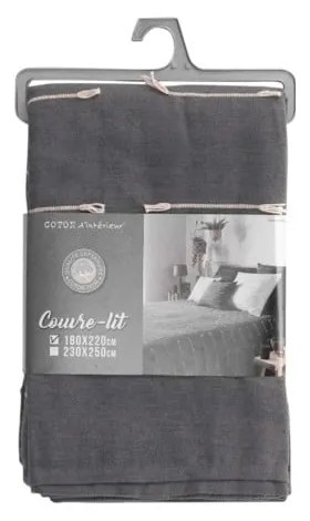 Антрацитно покривало за легло 180x220 cm Fileo – douceur d'intérieur