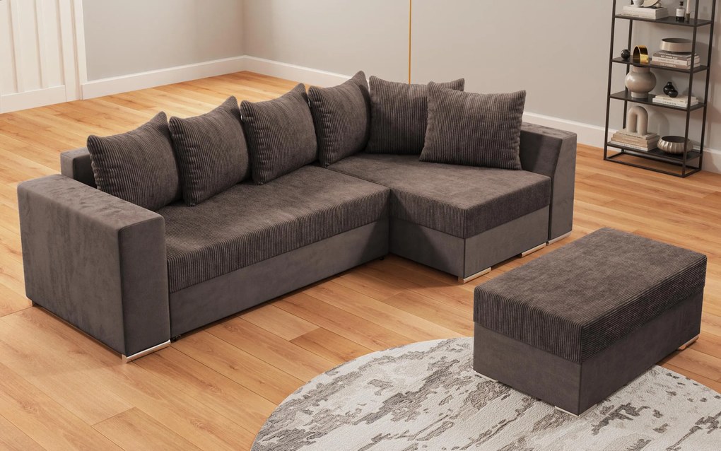 Разтегателен ъглов диван + табуретка Лондо