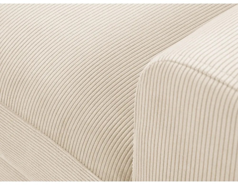 Бежов разтегателен ъглов диван с място за съхранение от рипсено кадифе (ляв ъгъл) Kyoto – Cosmopolitan Design