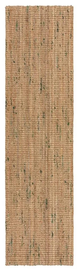 Зелено-естествена двустранна ръчно изработена ютена пътека 60x300 cm Jute Boucle Green – Flair Rugs