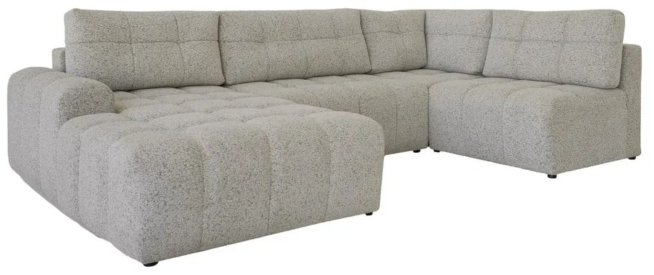 Светлокафяв разтегателен модулен ъглов диван с място за съхранение (десен ъгъл) Lulu – Miuform