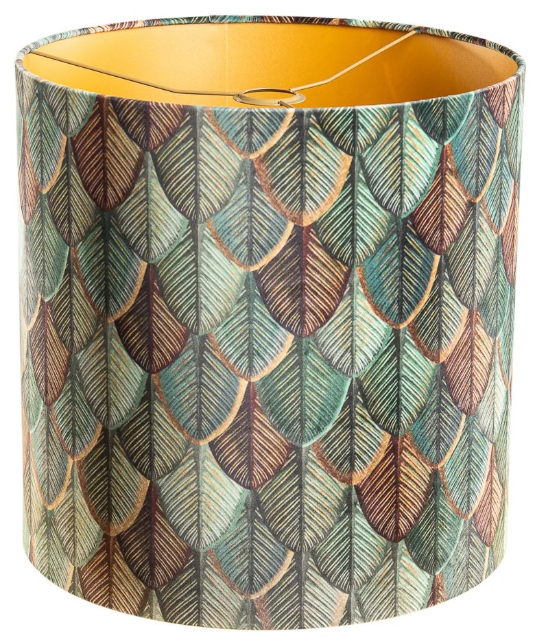 Кадифена абажура с дизайн на листа и златно покритие 40/40/40