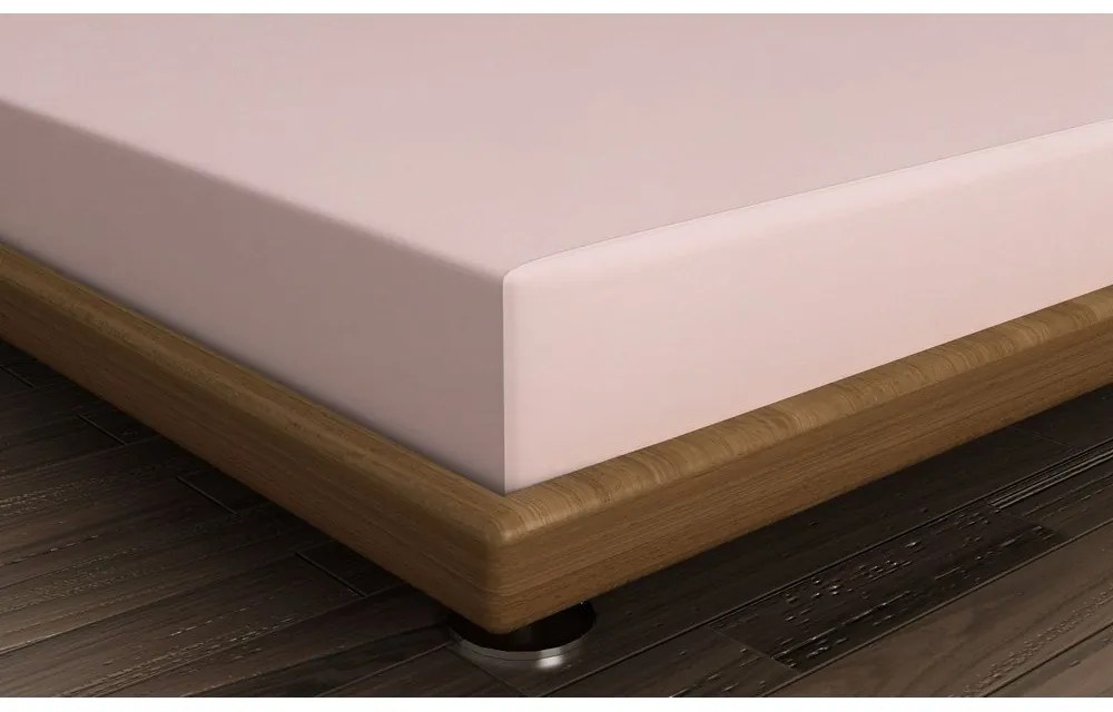 Розов еластичен памучен чаршаф 140x200 cm – Mijolnir