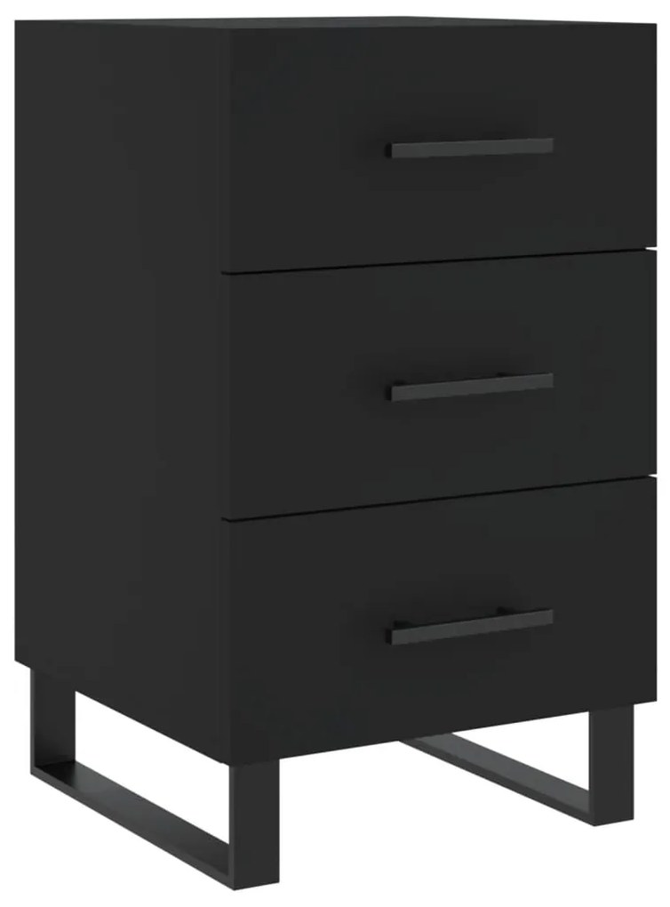 827685 vidaXL Нощно шкафче, черно, 40x40x66 см, инженерно дърво