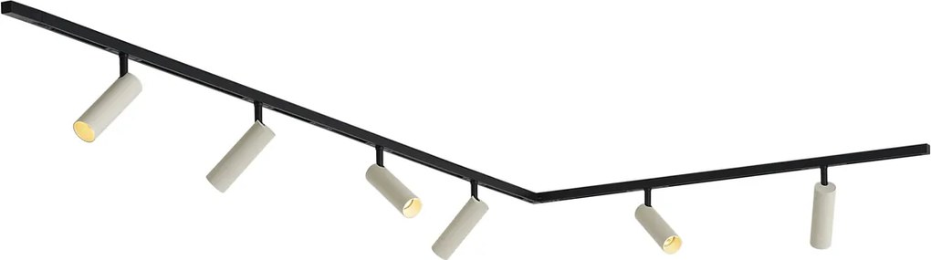 Modern railsysteem met 6 spots beige 1-fase - Slimline Uzzy