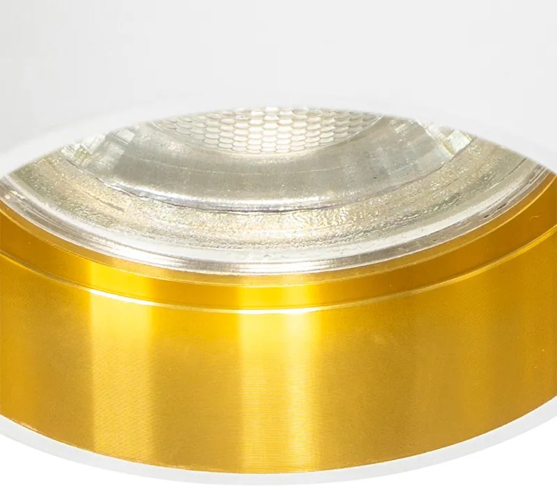 Комплект от 6 модерни вградени спота бели със златист интериор - Insta