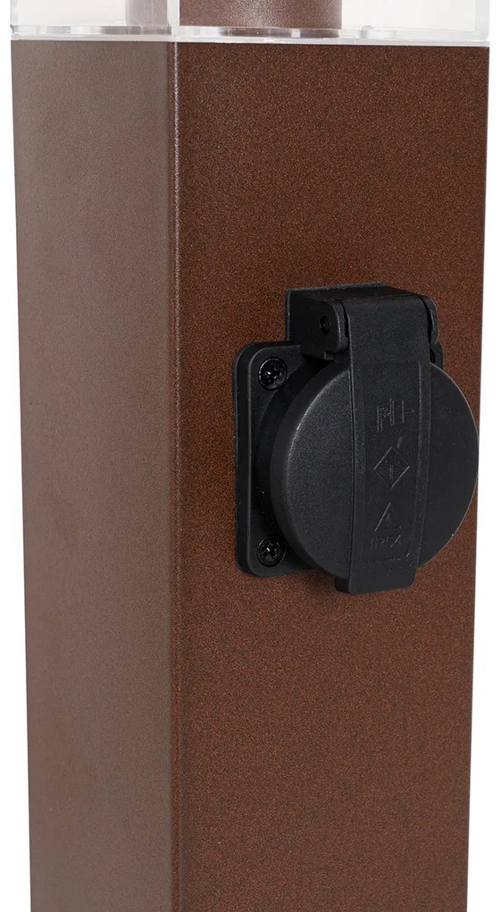 Външна лампа ръждиво кафява 45 см с гнездо IP44 - Malios