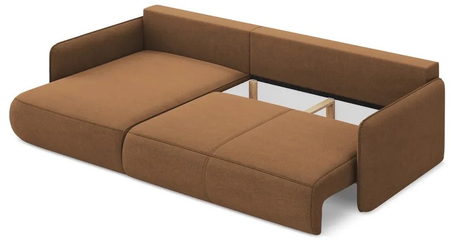 Оранжев разтегателен ъглов диван с място за съхранение (ляв ъгъл) Nanea – Makamii