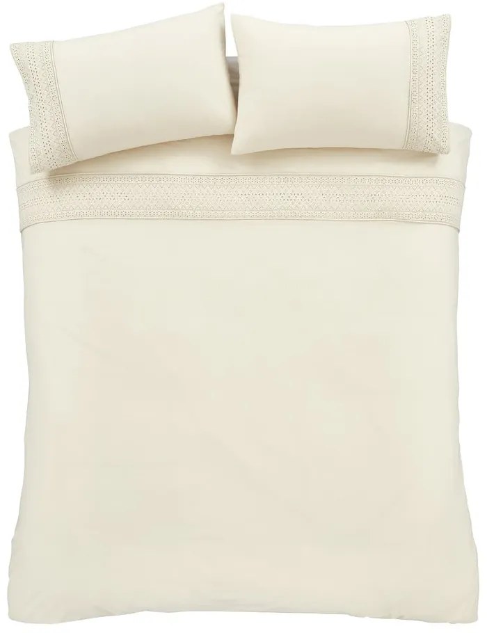 Кремаво единично спално бельо 135x200 cm Broderie Anglaise – Catherine Lansfield