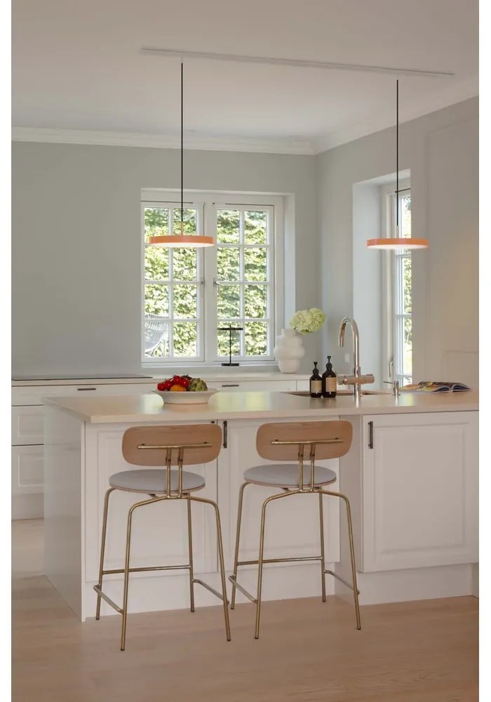 Оранжево метално LED затъмняващо се висящо осветително тяло с метален абажур ø 31 cm Asteria Plus – UMAGE