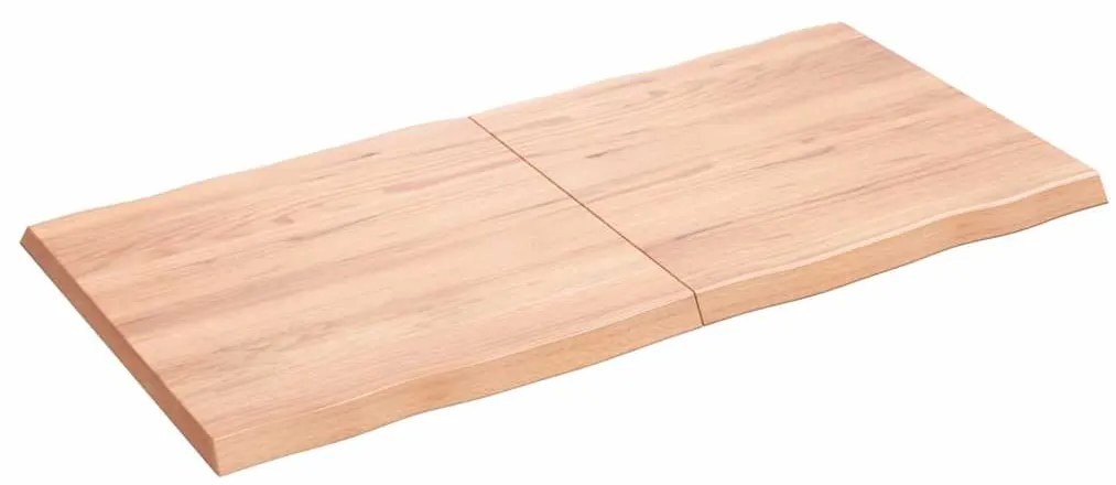 363960 vidaXL Плот за маса светлокафяв 120x60x(2-4) см обработен масивен дъб