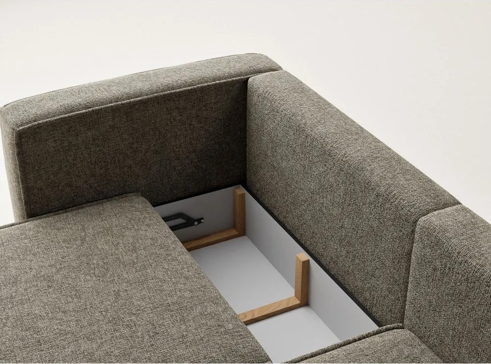 Кафяв шенилов сгъваем/с място за съхранение ъглов диван (десен ъгъл) Velto – Maison de Rêve