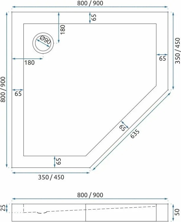 Душ кабина Rea DIAMOND 90x90 COPPER BRUSH