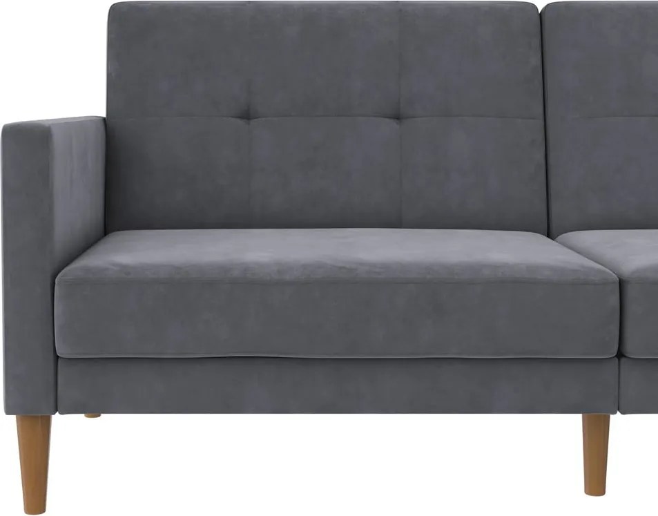 Сив кадифен сгъваем диван 207 cm Lilly – Støraa