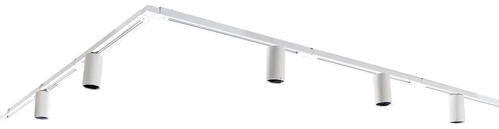 Модерна релсова система за осветление с 5 спота бяла 1-фазна GU10 35mm - Iconic Ruby