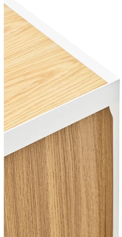 Бяла/естествена маса за телевизор от декор от дъб 180x45 cm Arista – Teulat