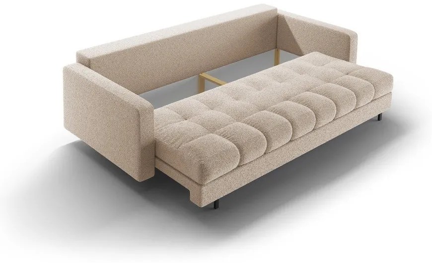 Бежов разтегателен диван с място за съхранение от букле 222 cm Bali – Cosmopolitan Design