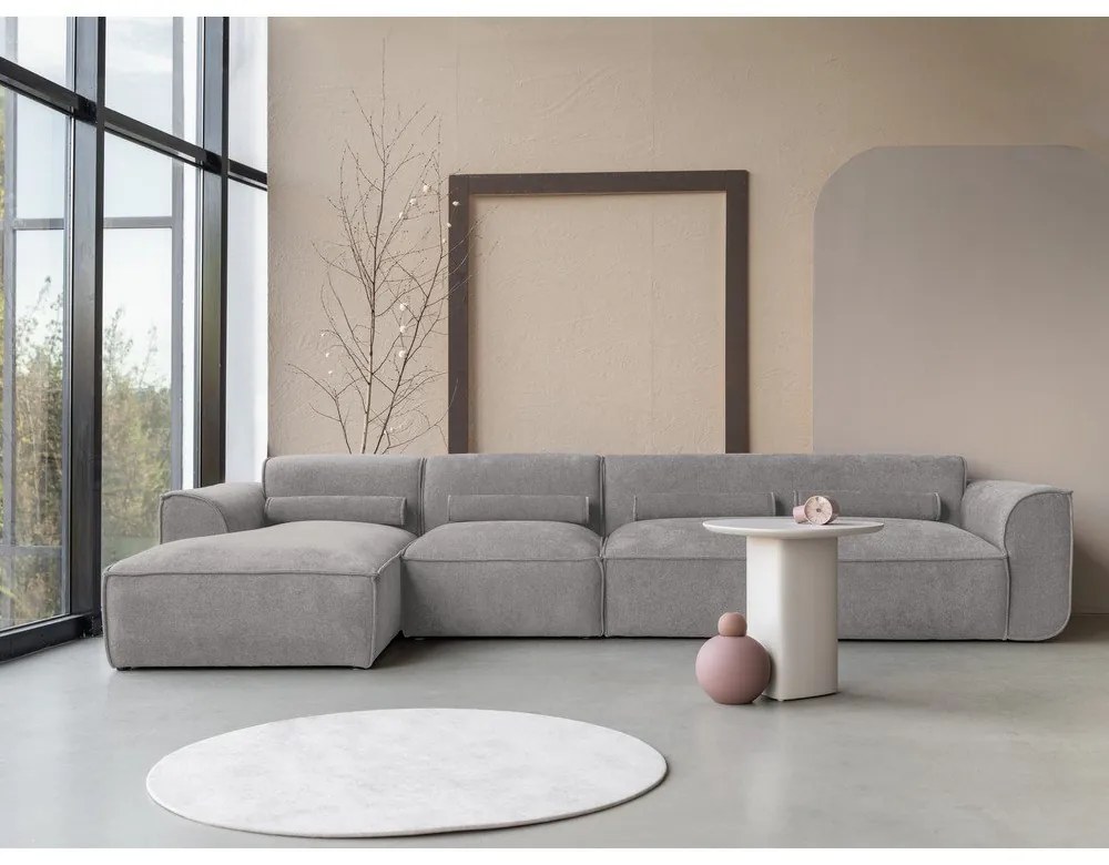 Светлосив ъглов диван (ляв ъгъл) Flex Felix – Miuform