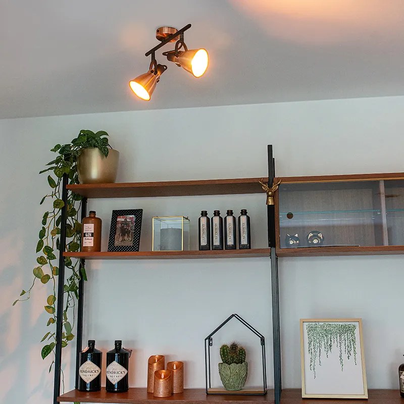 Класически плафон с две медни спота с възможност за накланяне - Jos