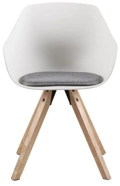 Бели/сиви тапицирани трапезни столове в комплект с подлакътници 2 бр. Tina – Actona