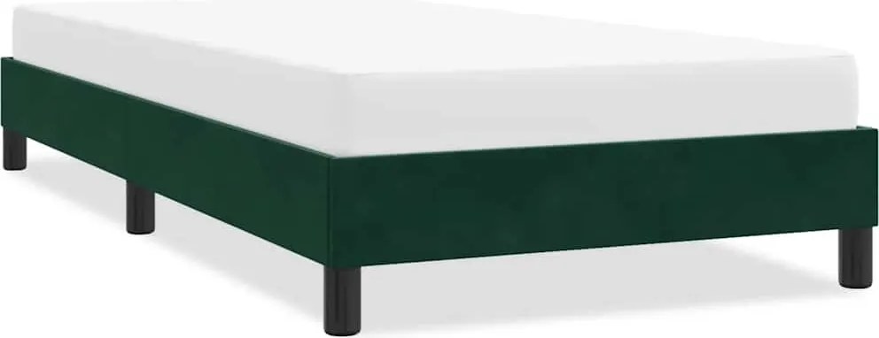 4101388 vidaXL Рамка за легло без матрак Тъмнозелено 90x220 cm Кадифе