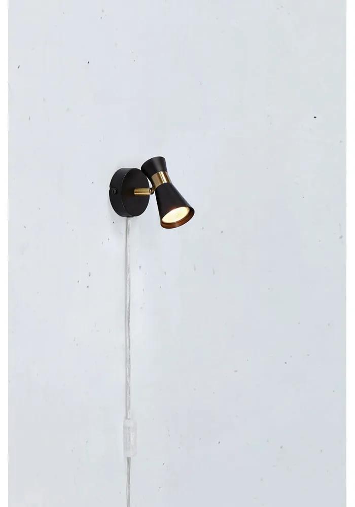 Черна стенна лампа (дължина 12 см) Folie - Markslöjd