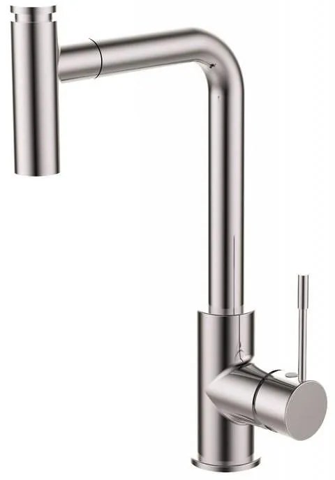 Смесител за кухня ICF 7163228, месингов, хром, с изтеглящ душ, 36x24.3см