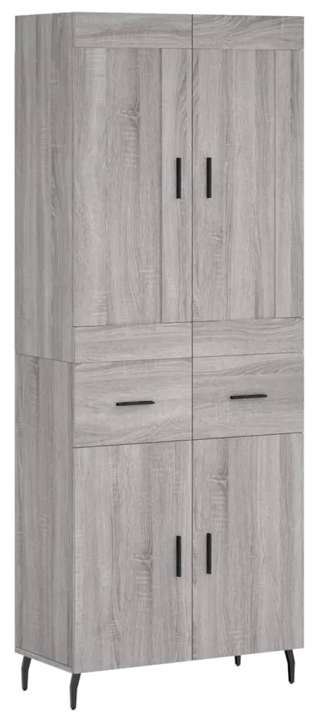 3199895 vidaXL Висок шкаф, сив сонома, 69,5x34x180 см, инженерно дърво
