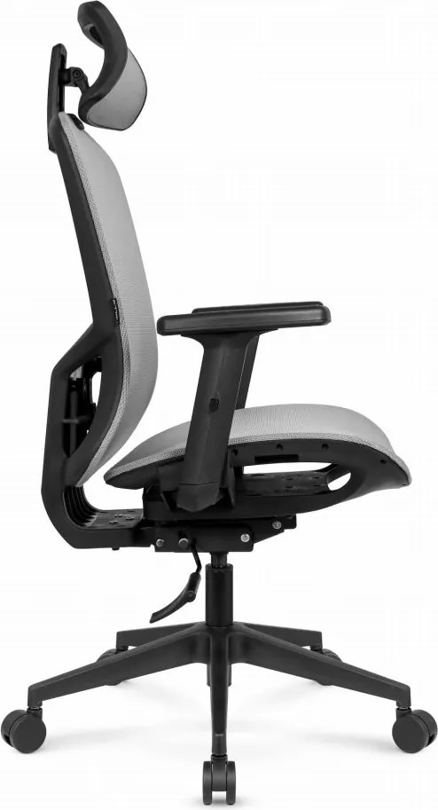 Ергономичен офис стол HC-1045 с мрежеста облегалка - сив
