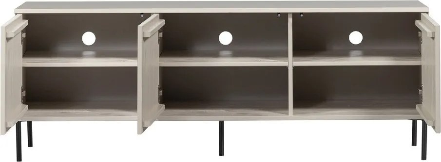 Светлосива маса за телевизор от масивен бор 150x56x44 cm New Gravure – WOOOD